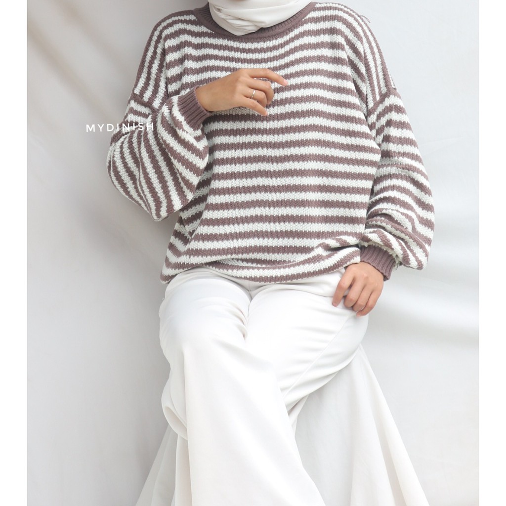 Anella Stripe- Sweater Rajut Wanita All Size