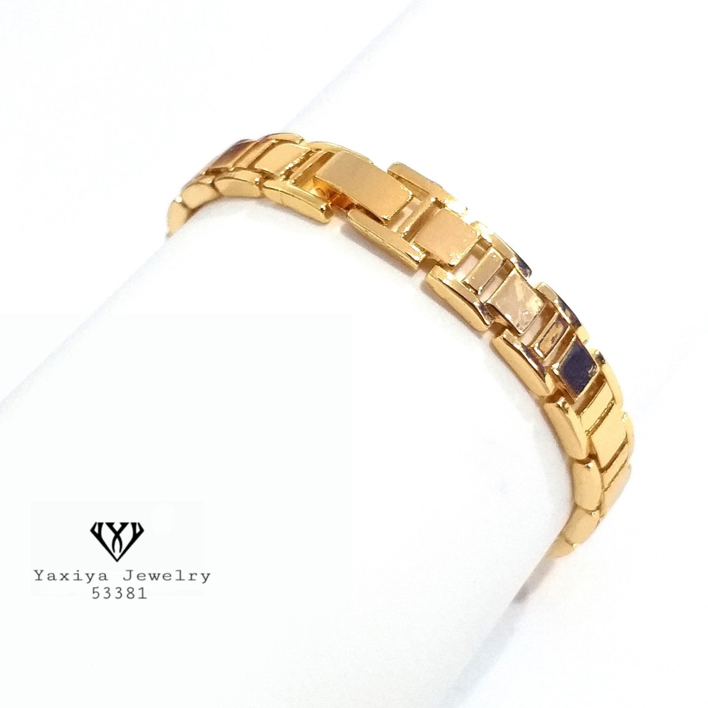 Yaxiya Gelang Wanita Emas Permata Perhiasan Lapis Emas 18K 751-2