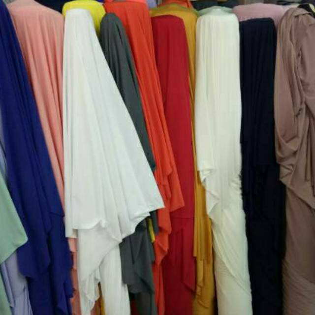 Kain Jersey Grosir Ecer Kiloan Murah Untuk Hijab Kerudung Gamis Lejing Span Manset Inner Daleman Harga Setengah Kilo