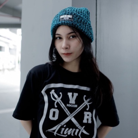 Beanie Hat OVERLIMIT Pria Wanita | Topi Rajut Distro | Bennie Hat Dewasa Tebal-Biru Two Ton