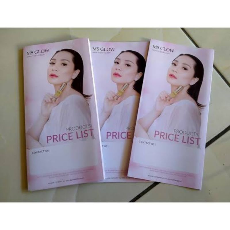 Brosur Ms glow Price list Ms glow