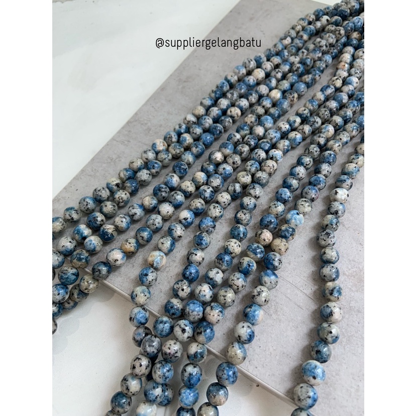 semi stone 10mm netstone putih biru akik bahan rangkai aksesoris lucu