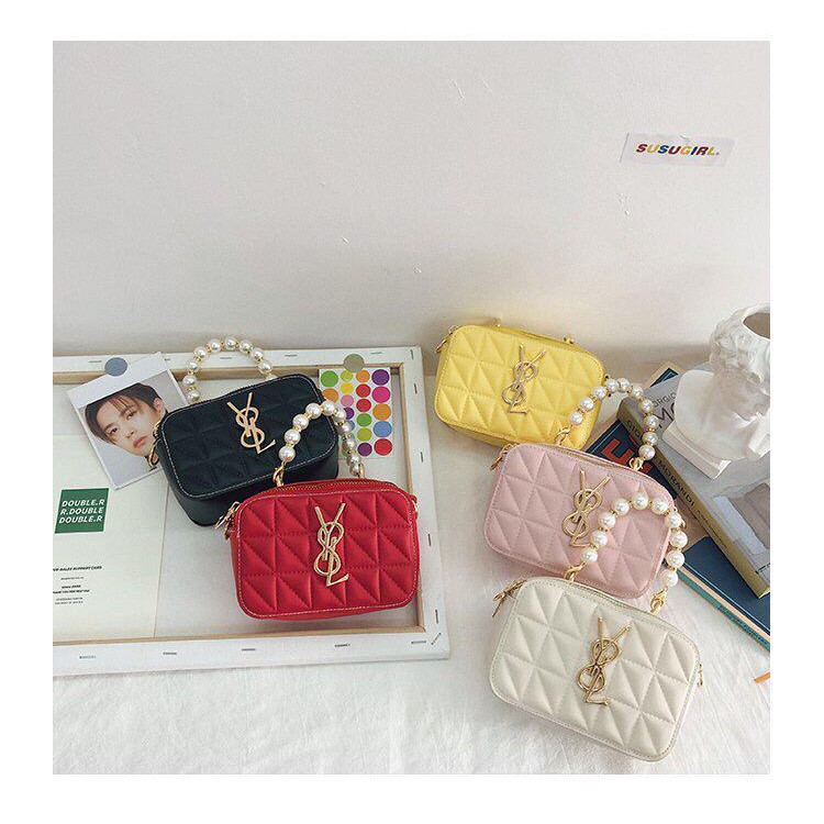 (LOLI-JKT) TS-29 TAS ANAK CEWEK IMPORT YSL / TAS ANAK BAHAN LEMBUT MUTIARA &amp; PITA