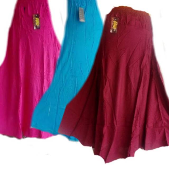 Rok model payung polos bahan katun adem