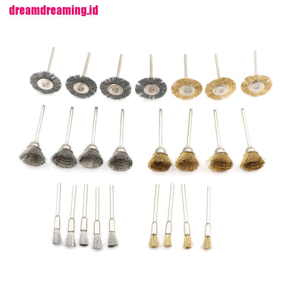 24pcs / set Brush Roda Kawat Kuningan Untuk Gerinda Elektrik