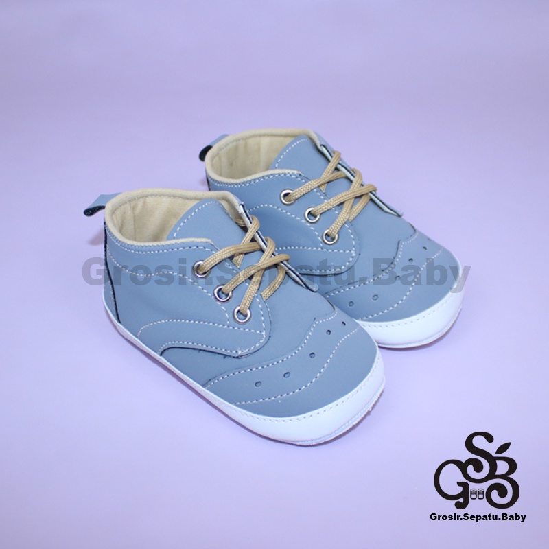 Prewalker - Sepatu Bayi - Baby Shoes | 2-12 bulan | casual BRAGA ABU polos ringan &amp; fleksibel