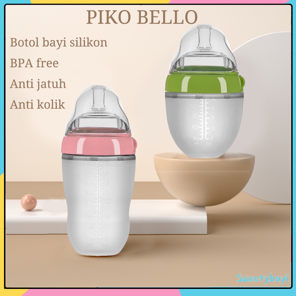 PIKO Bello Botol susu bayi Leher lebar Dengan Sedotan