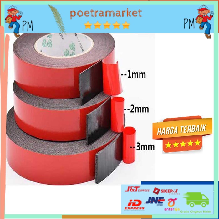 

DOUBLE TAPE ANTI AIR SERBAGUNA TEMPEL DINDING KAYU BESI PLASTIK ALUMUNIUM DOBEL TIP DOBELTIP PEREKAT