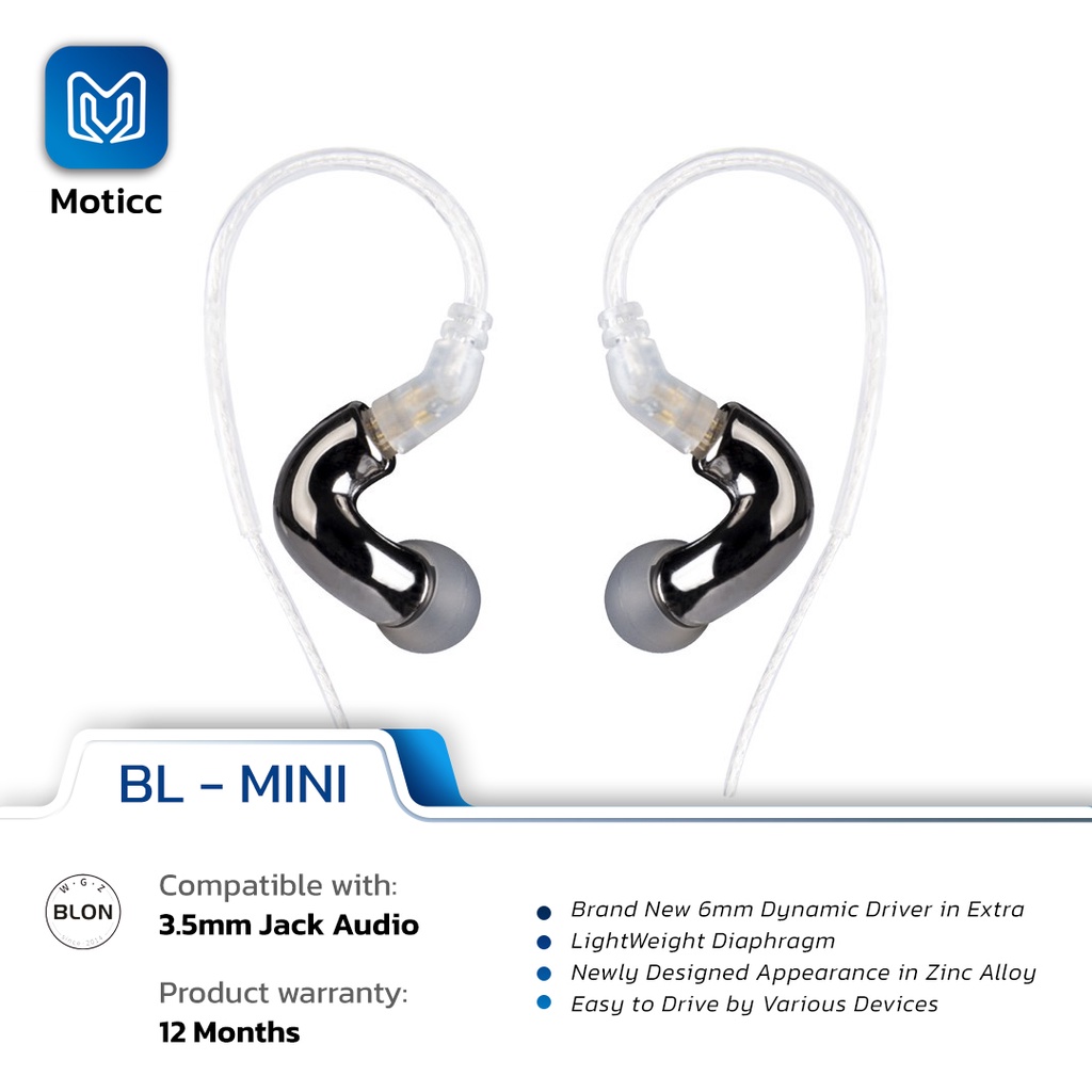 [Garansi Resmi 1 Tahun] BLON MINI Headset Earphone Earbuds In-Ear Mini IEM Driver Housing Mini