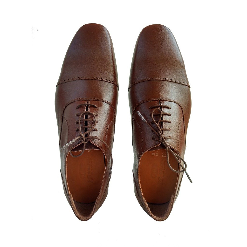 Sepatu Pantofel Pria Formal Oxford Captoe 003 The Walker Shoes Brown