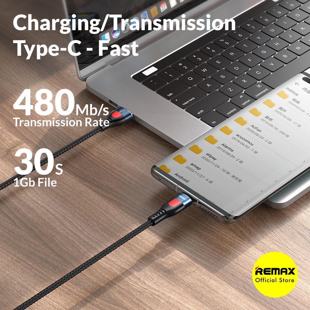 Remax Lesu Pro Kabel Data Type C Braided Fast Charging 5A RC-188A