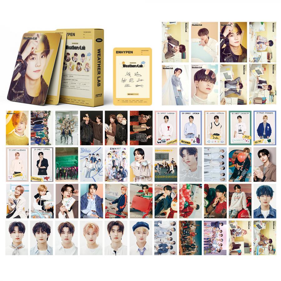 55pcs / set ENHYPEN Photocards GGU 2022 Weather Lab Album DIMENSION ANSWER LOMO Card Postcard