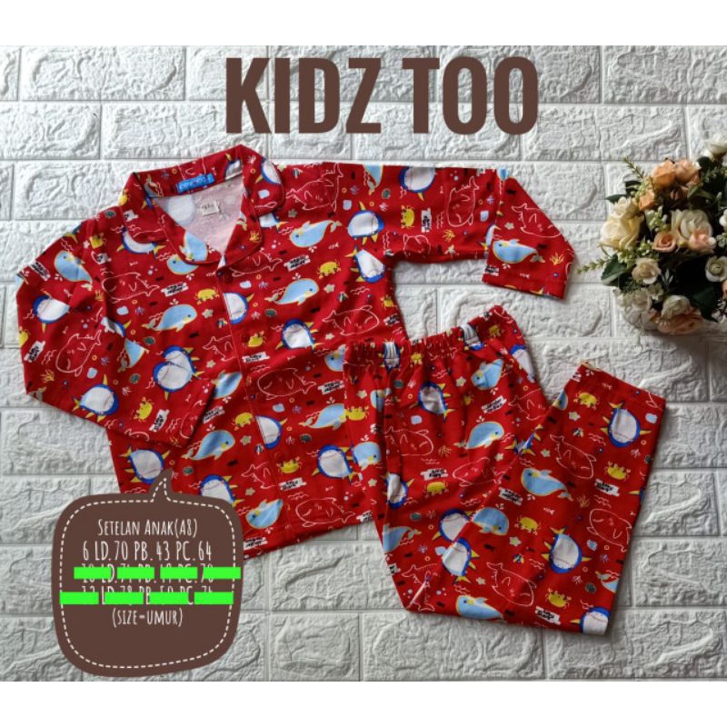 SETELAN ANAK / PIYAMA ANAK / BAJU TIDUR ANAK KIDZ TOO BRANDED MATAHARI MURAH PYMANKKT2098