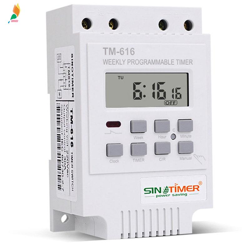 Sinotimer TM616W-2 30A 220V Timer Digital Elektronik Dapat Diprogram Mingguan