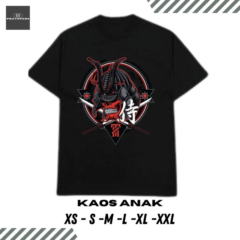 Baju Kaos Anak Samurai Tokyo | Kaos Anak Samurai Tokyo Usia 1- 12 Tahun Anak | Kaos Anak
