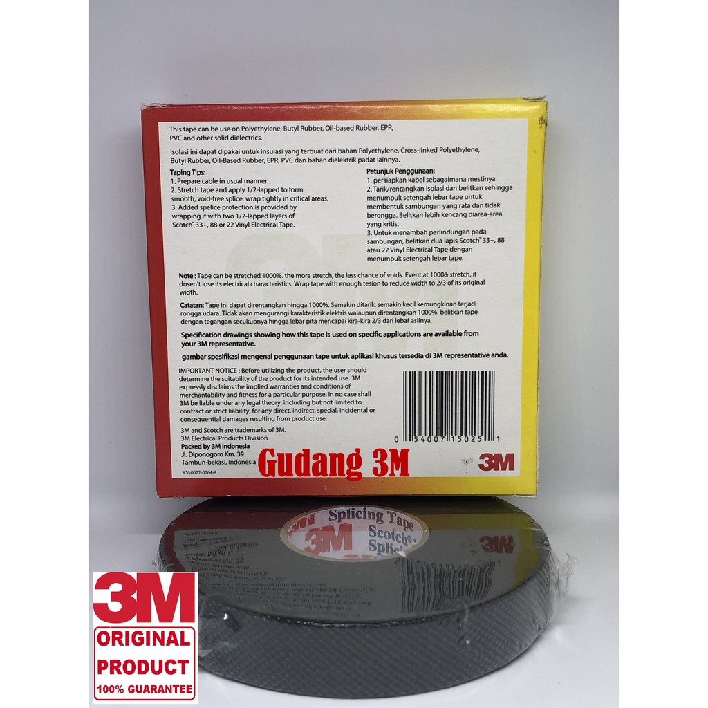 3M ISOLASI ELECTRICAL / SCOTH 23 TAPE / ISOLASI LISTRIK 3/4 in x 30 ft