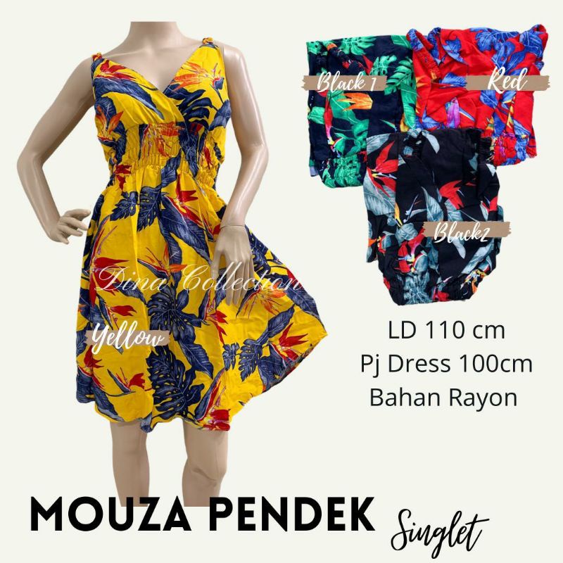 dress moza pendek singlet rayon bali