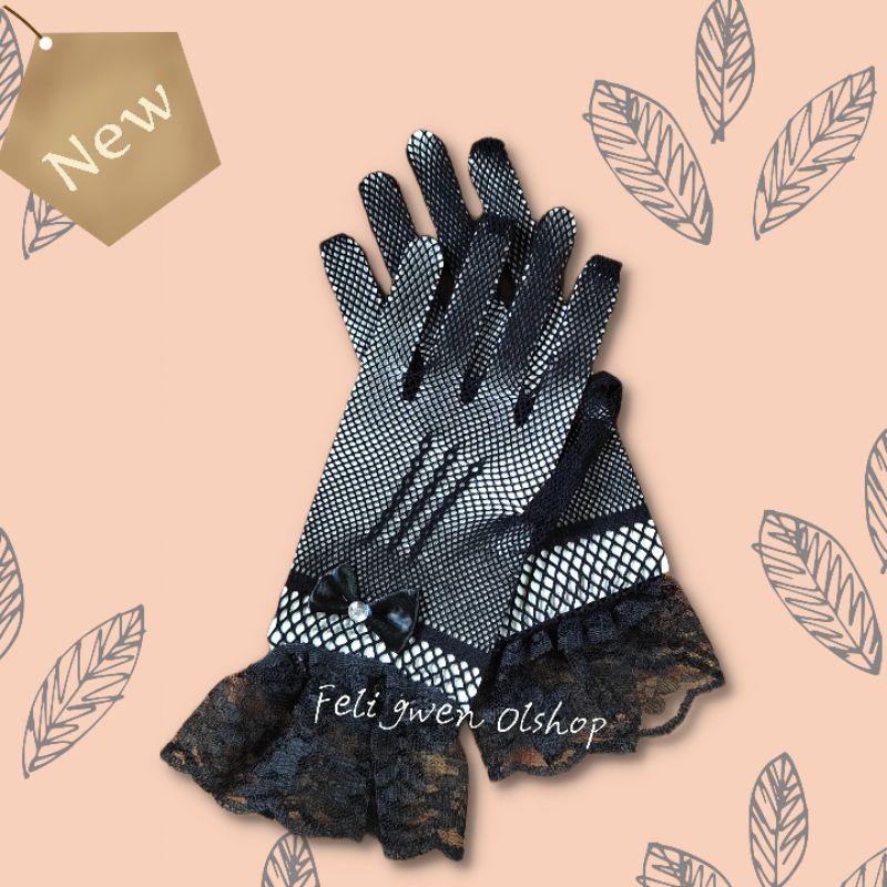 Sarung tangan pengantin/bridal wedding gloves model jaring