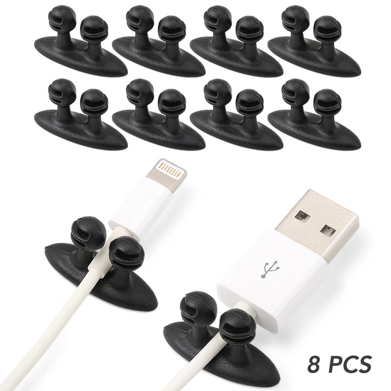 [8Pcs Car Wire Cable Holder ][Car Wire USB Cable Holder ][Tie Clip Fixer Organizer][Adhesive Car Charger Line Clasp Clamp USB Cable Car Headphone Cable Clip ]