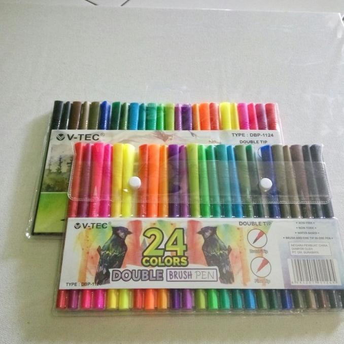 

(BISA COD) brush pen v-tec 24 warna STOK TERBATAS Kode 672