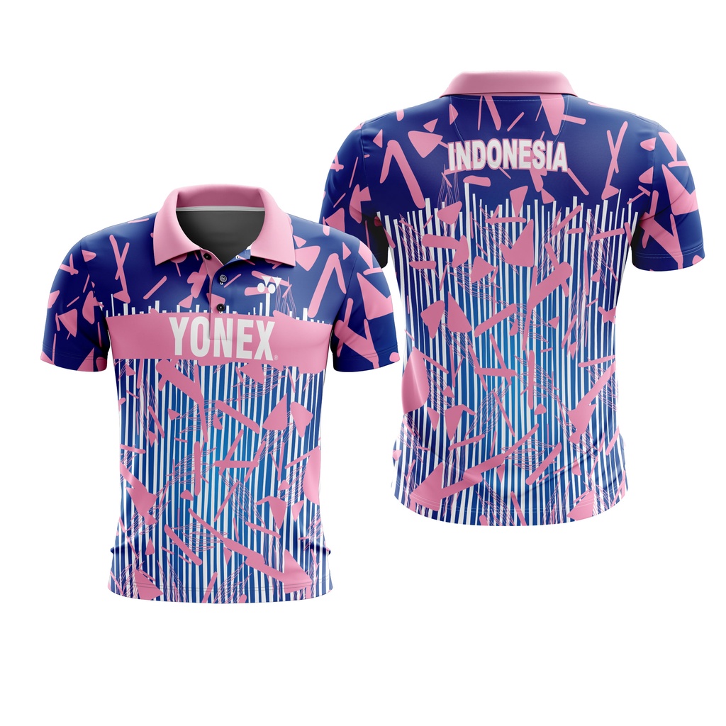 Baju Kaos Jersey Women Badminton Polo Free Custom Name + Nomor Full Printing Dewasa Pria Wanita 02