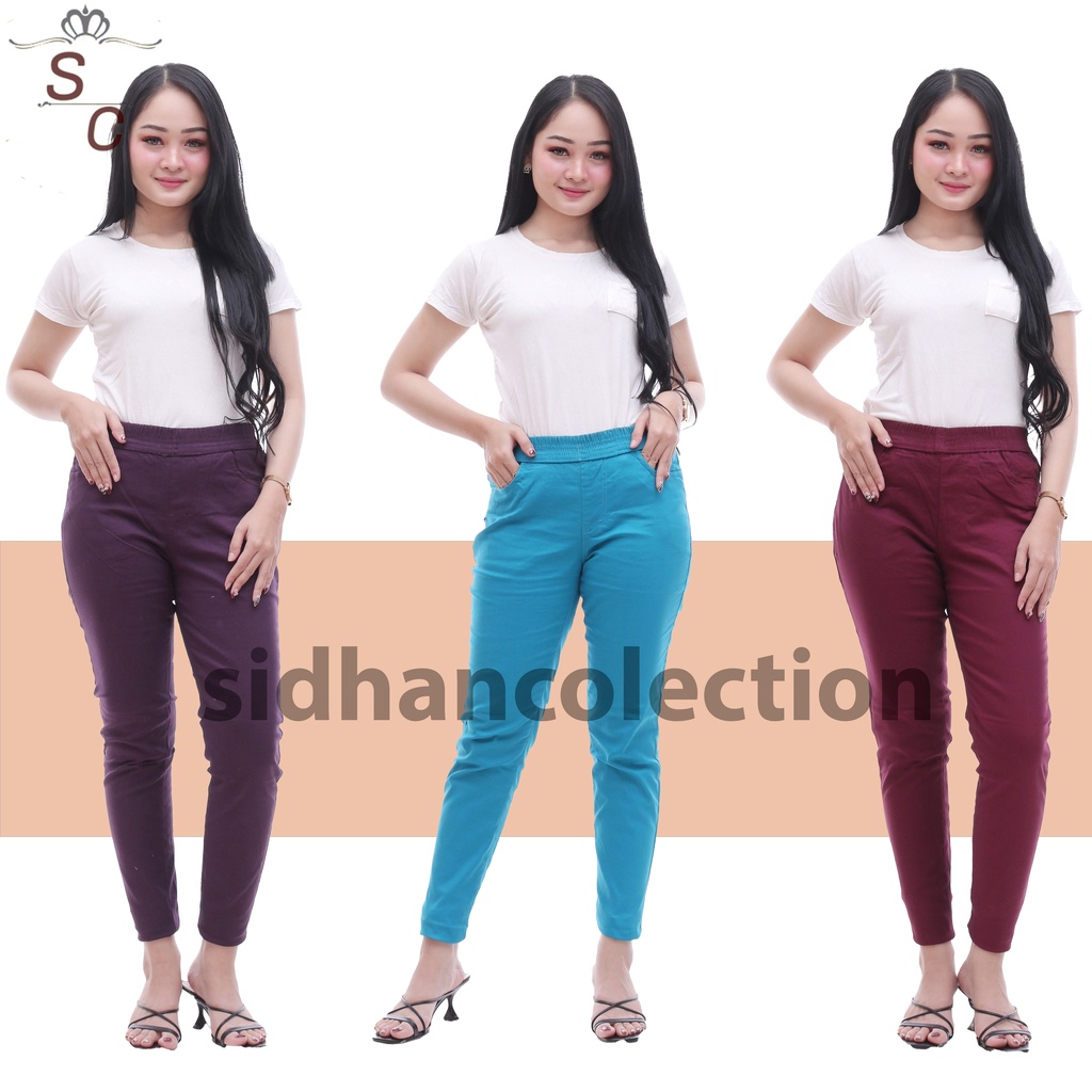 CELANA JEANS PINGGANG KARET LEGING CELANA SOFT JEANS  JEANS WANITA CELANA PANJANG WANITA KEKINIAN TERMURAH