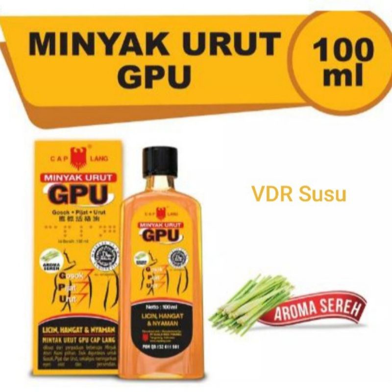 GPU minyak urut cap Lang 100ml - gosok pijat urut - GPU - cap Lang 100ml - caplang - GPU minyak goso