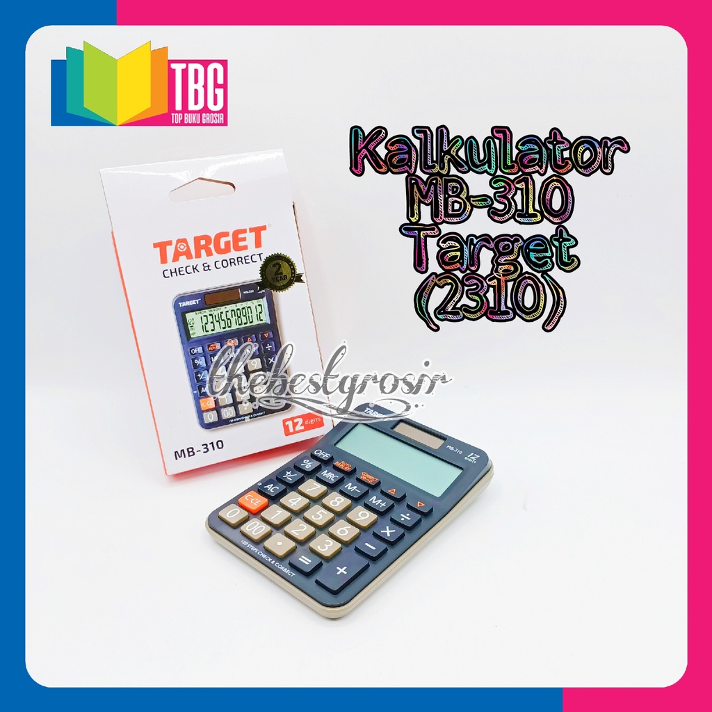 

CALCULATOR MB310 TARGET / KALKULATOR 12 ANGKA/ KALKULATOR MEJA/ KALKULATOR TANGGUNG/ CALCULATOR 12 DIGIT (R-2310)