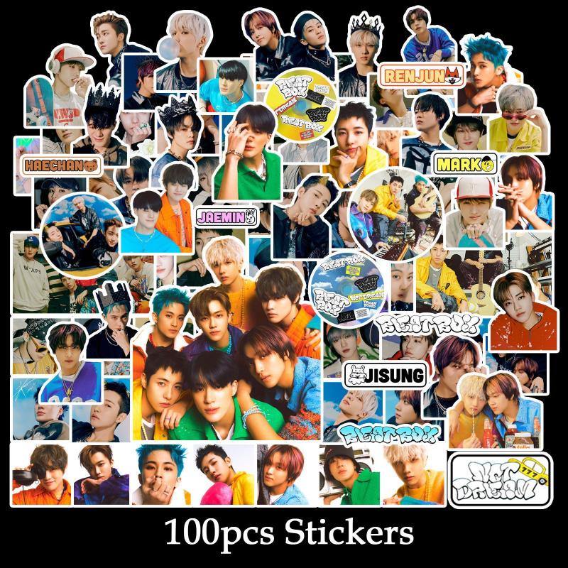 100pcs / set Stiker KPOP NCT DREAM BEAT Untuk Dekorasi Album Foto / Scrapbook DIY