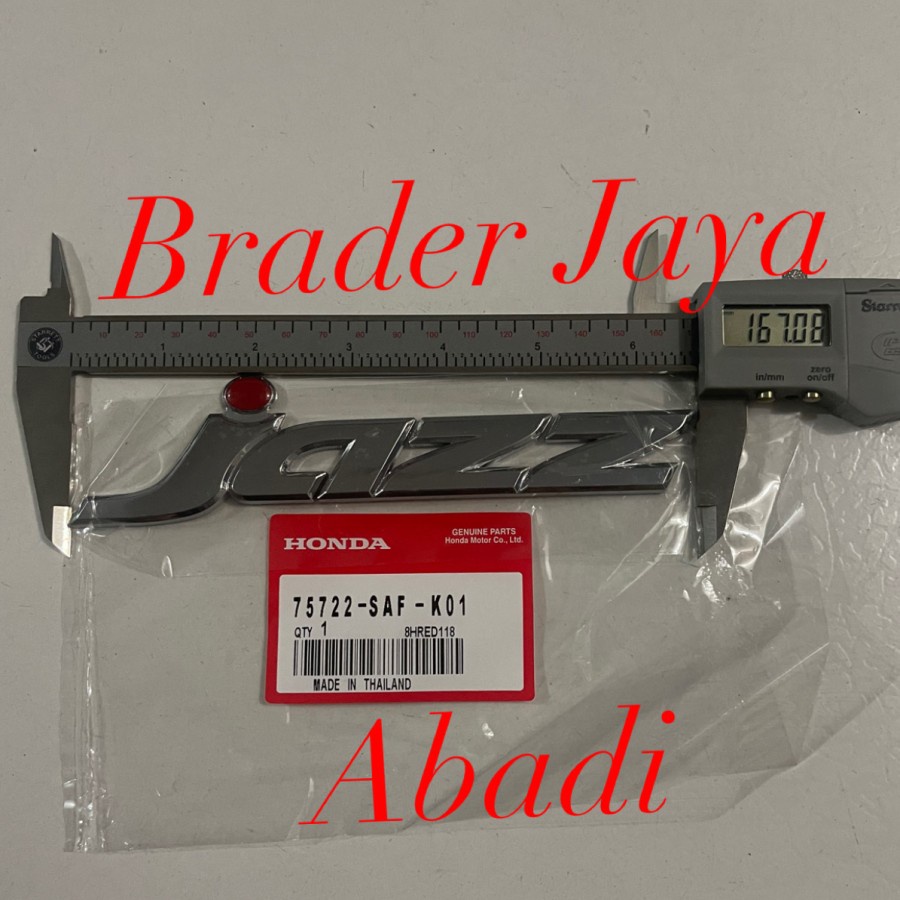 LOGO EMBLEM PINTU BAGASI TULISAN NAMA MOBIL TITIK MERAH HITAM BIRU BELAKANG JAZZ OLD GD3 IDSI VTEC 2