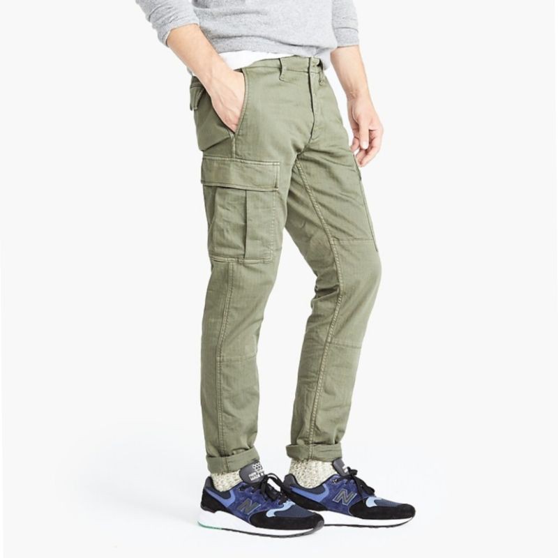 celana cargo slim fit j.crew strech olive army pants