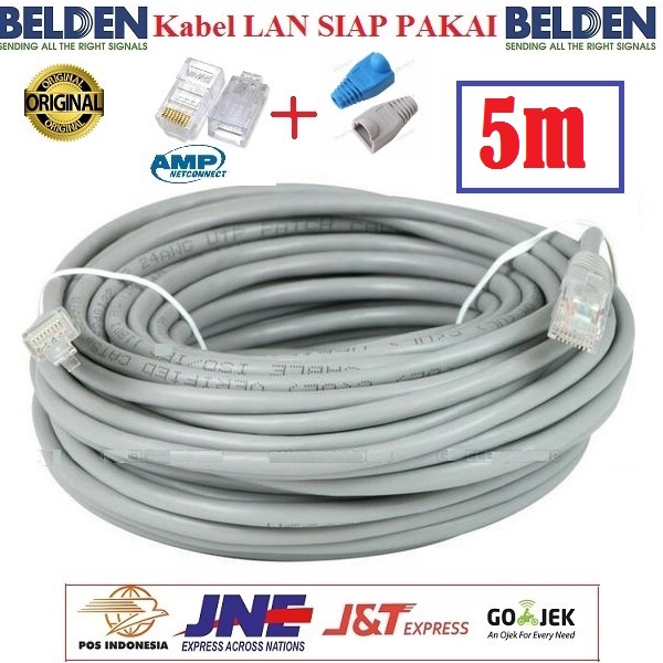 Kabel LAN Belden 5 M UTP RJ45 Cat5E ORIGINAL USA 5 Meter cat5 5m