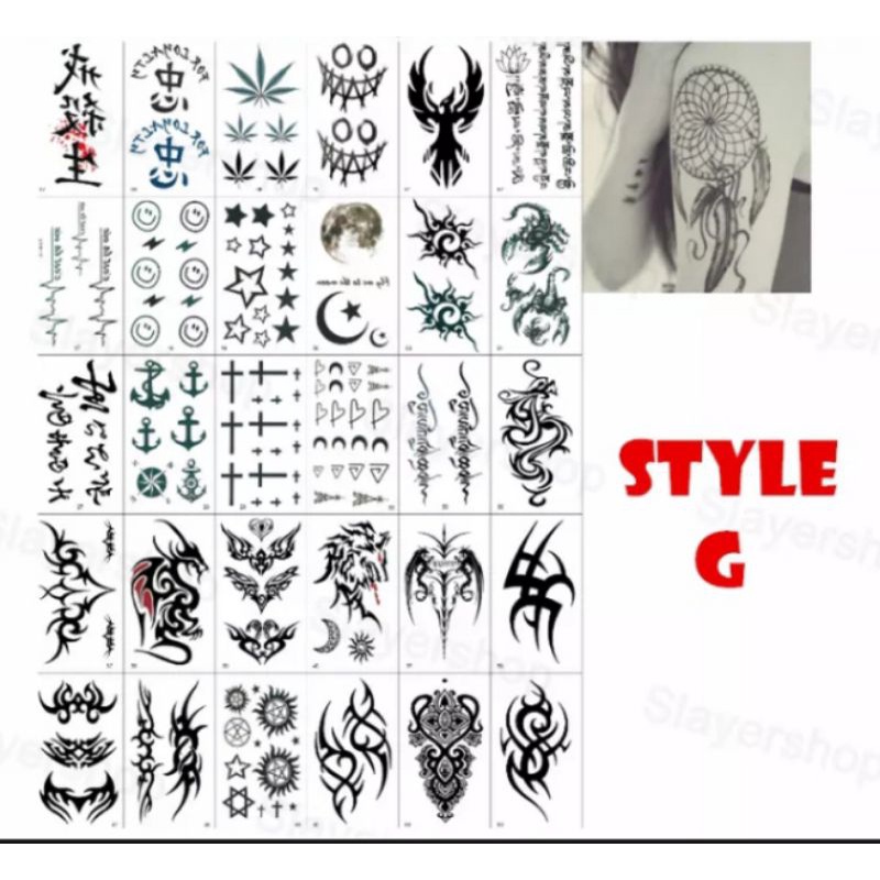 Tatto Temporary Tato Temporer Tahan air Seri G-Kecil Tato Temporer Naga Merah Kecil  Kalajengking Tr