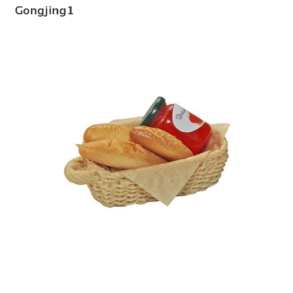 Gongjing 1pc Mainan Miniatur Keranjang Selai / Roti Skala 1: 12 Untuk Aksesoris Dapur Rumah Boneka