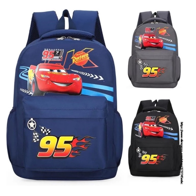 BATOSAI NASCAR - Tas Ransel Anak Sekolah Karakter Mobil Fashion Kids Backpack Cute Murah Batam Tas Kanvas import