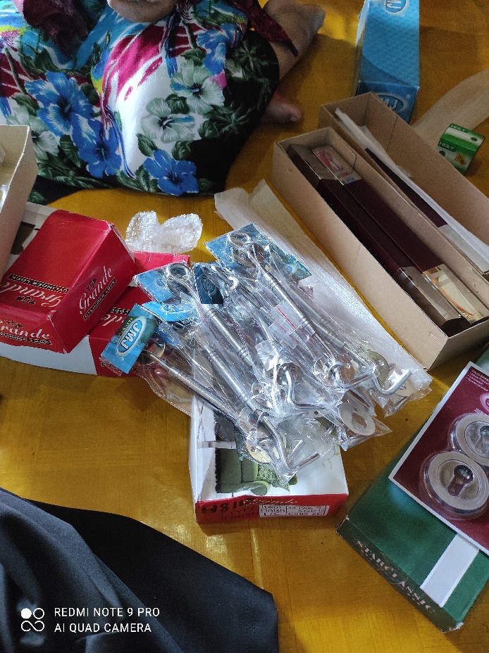 Pull Handle Tarikan Kunci Pintu Rumah Dua Mahoni Kotak Gepeng + Body Pelor + Ring Kunci