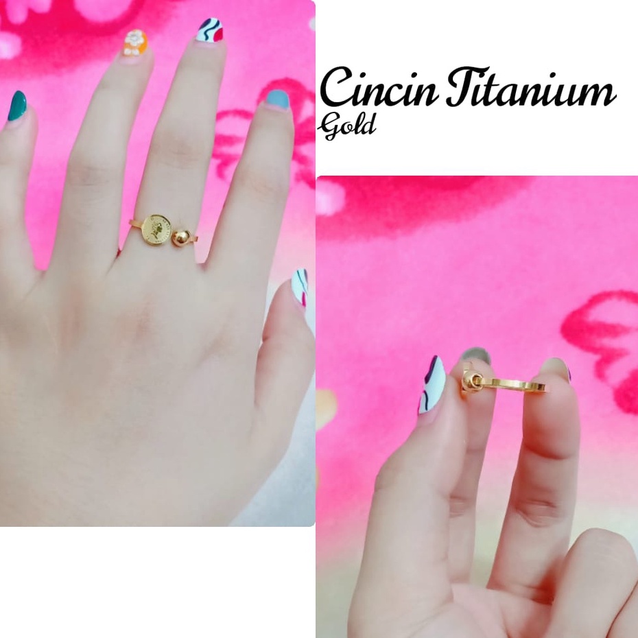 Cincin Koin Titanium Gold