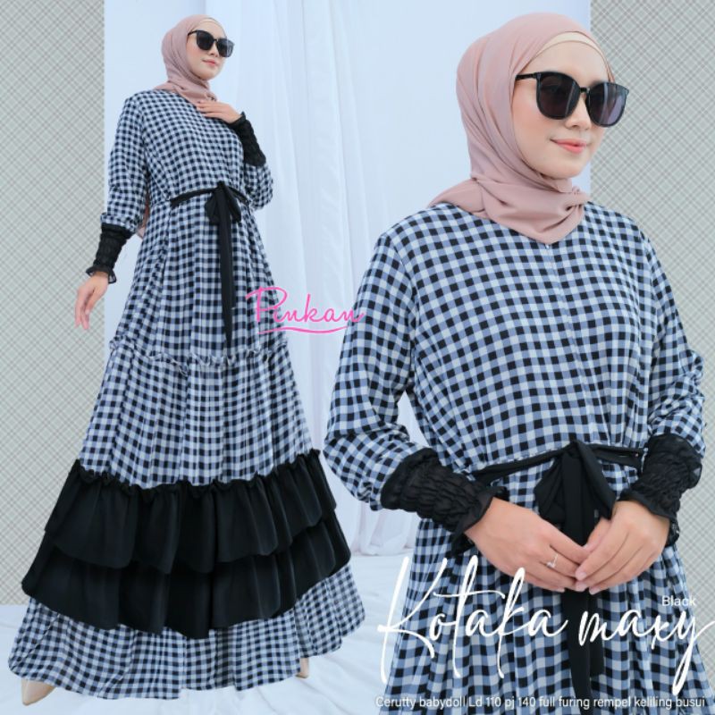 Gamis Kotaka Maxy Dress Original Pinkan