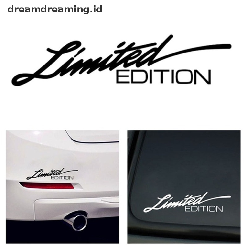 (dreamdreaming.id) Stiker Vinyl Motif Tulisan LIMITED EDITION Ukuran 16CM X3.8Cm Untuk Kaca Mobil