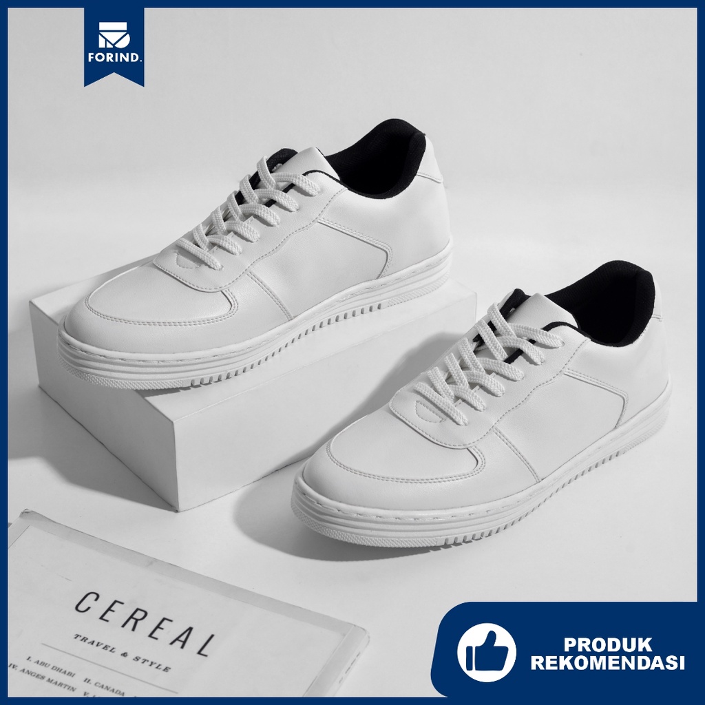 Jackson White | Sepatu Sneakers Pria Putih Original Casual Polos Cowok Ori Footwear | ARF x FORIND