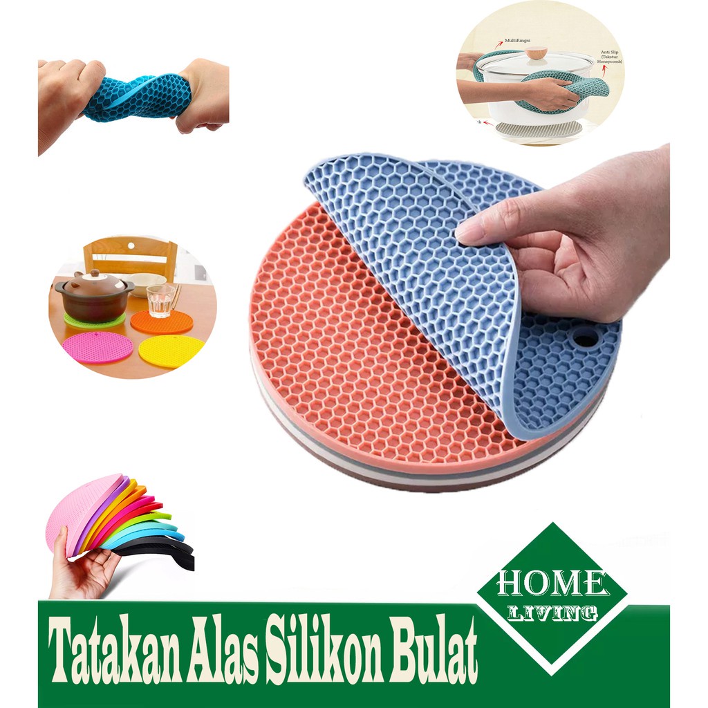 Alas Tatakan Piring Alas Silikon Tahan Panas Anti Slip Alas Panci Piring