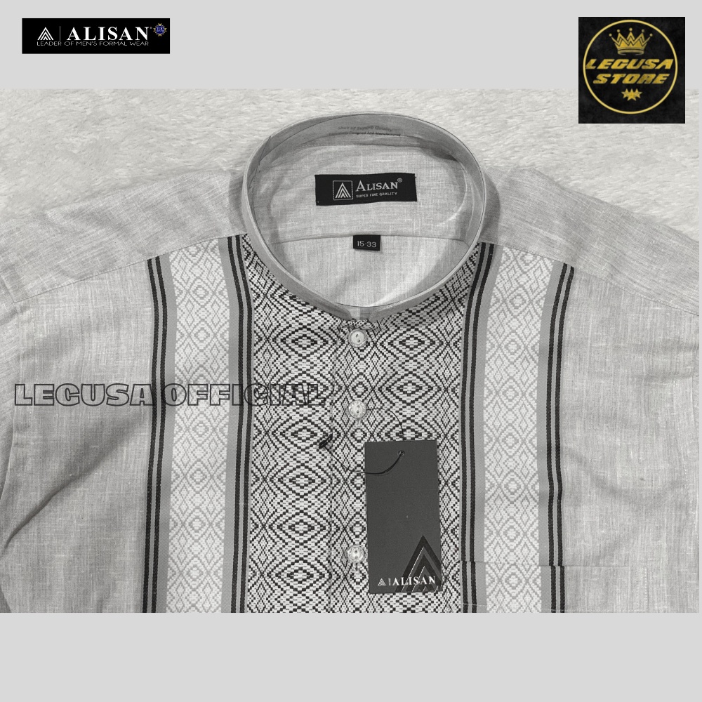 Baju KOKO alisan lengan PANJANG bordir kiri kanan REGULER FIT