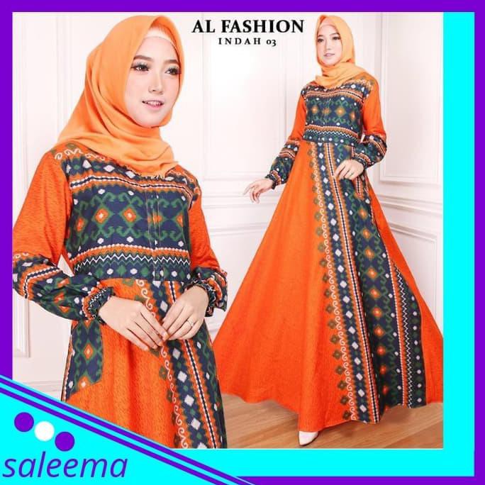 Promo Termurah  Gamis Syari Wanita 107 / Gamis Wanita Muslimah 107 - Orange Terbaru
