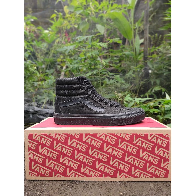 Sepatu Vans Sk8 Hi Canvas Full Black