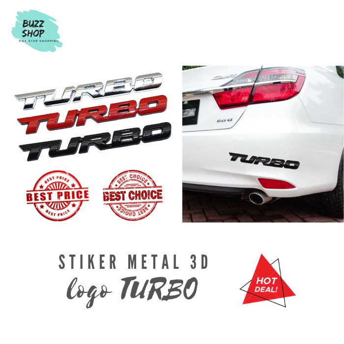 Stiker TURBO 3D / Stiker Sepeda Mobil Motor / Metal Sticker Emblem CA-201