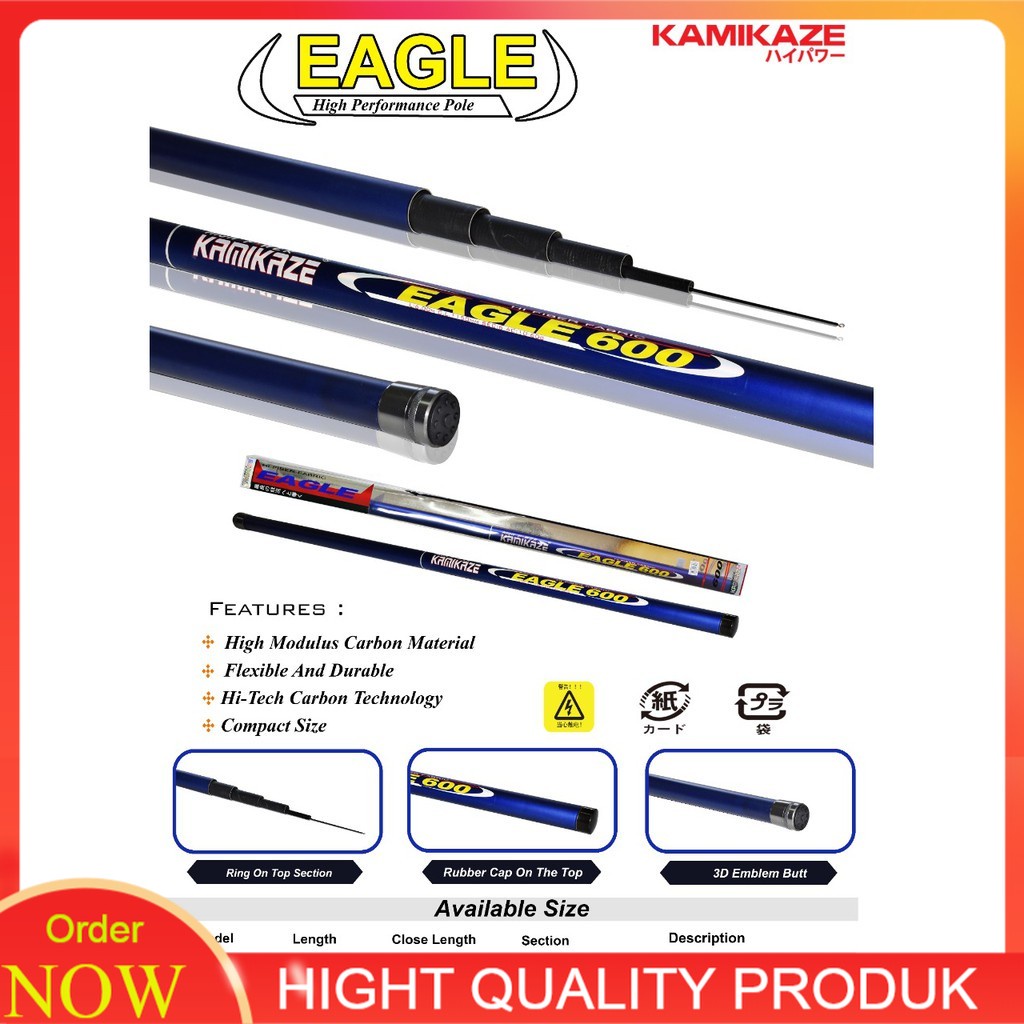 [PROMO SPECIAL] Alat Pancing Joran Tegeg Rod Stik Pancing Tegek KAMIKAZE Eagle 500cm Carbon Pancinga