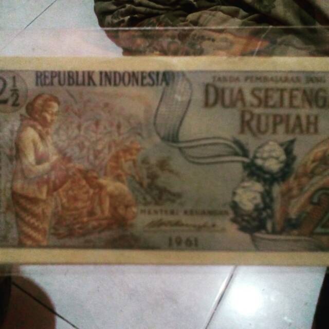 Uang Kuno Uang Kertas Lama 2½ Rupiah Tahun 1961