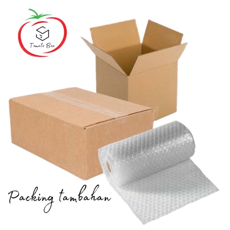 

Packing Tambahan Extra Packing Kardus + Bubble Wrap Menghindari Barang Rusak / Pecah
