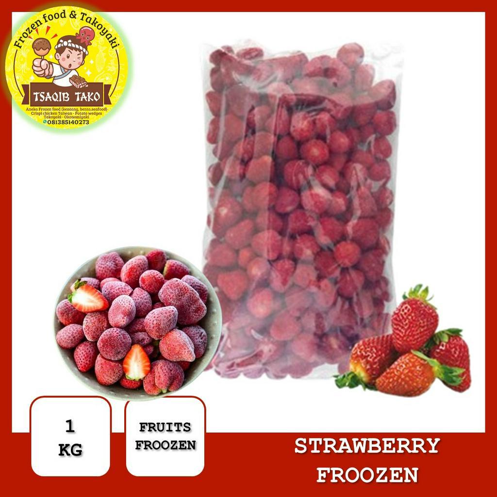 

PROMO 1kg Frozen Strawberry Premium Buah Beku Stroberi IQF Berry