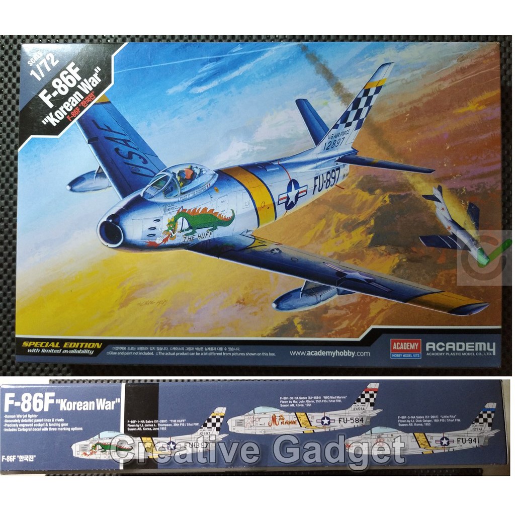 ✅ US Fighter Aircraft F-86F Sabre - F86 Korean War Sabrejet - Academy 1/72 - Special Limited Edition